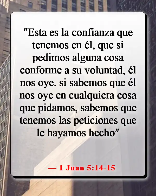Versículo de la Biblia sobre entregar los problemas a Dios (1 Juan 5:14-15)
