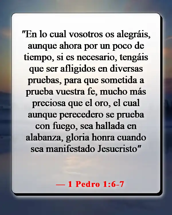 Versículos de la Biblia sobre cuando sientes que quieres rendirte (1 Pedro 1:6-7)