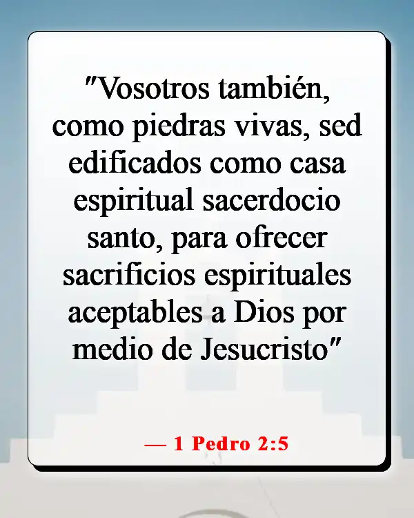 Versículos de la Biblia sobre servir a la iglesia (1 Pedro 2:5)