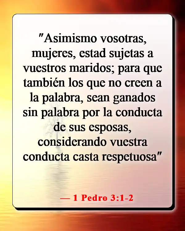 Versículos de la Biblia sobre cuidar primero de tu familia (1 Pedro 3:1-2)
