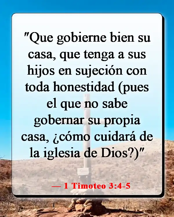Versículos de la Biblia sobre las familias que adoran juntas (1 Timoteo 3:4-5)