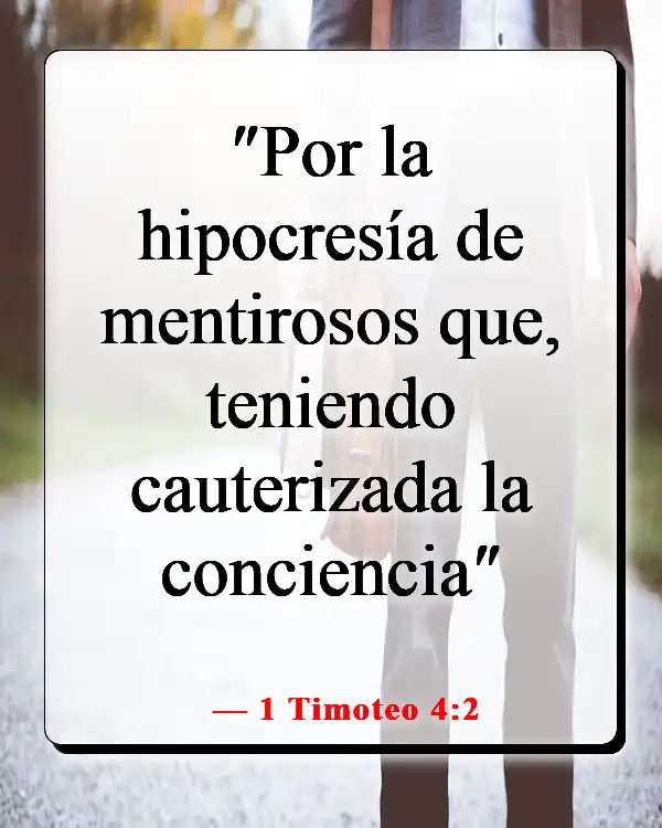 Versículos de la Biblia sobre escuchar tu conciencia (1 Timoteo 4:2)