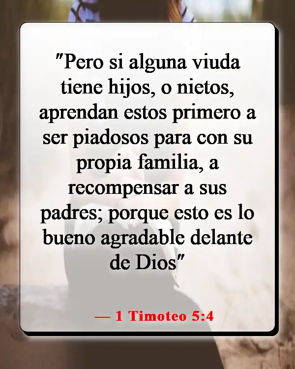 Versículos de la Biblia sobre cuidar primero de tu familia (1 Timoteo 5:4)