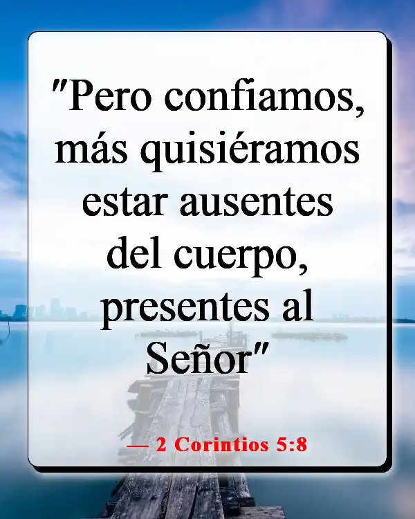 Versículo de la Biblia sobre encontrar paz en la muerte (2 Corintios 5:8)