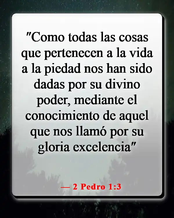 Versículos de la Biblia sobre guardar tus pensamientos (2 Pedro 1:3)