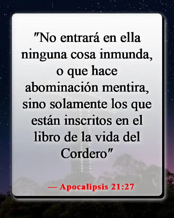 Versículos de la Biblia sobre entrar en el Reino de los Cielos (Apocalipsis 21:27)