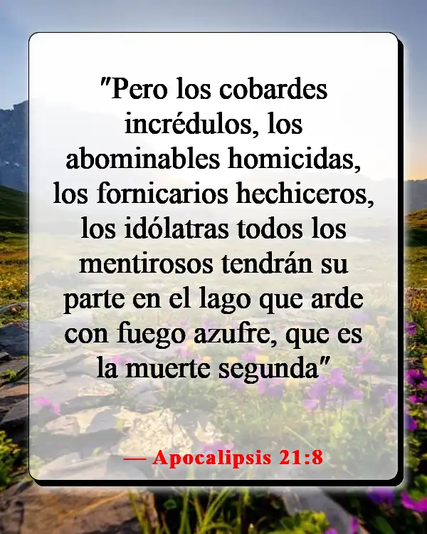 Versículos de la Biblia sobre el cielo y el infierno (Apocalipsis 21:8)