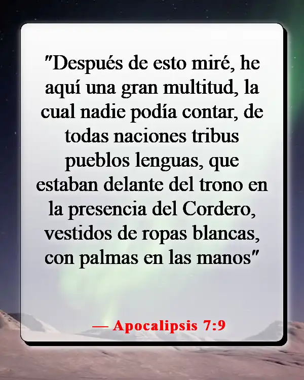 Versículos de la Biblia sobre el cielo y el infierno (Apocalipsis 7:9)