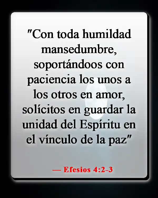 Versículos de la Biblia sobre trabajar juntos como equipo (Efesios 4:2-3)