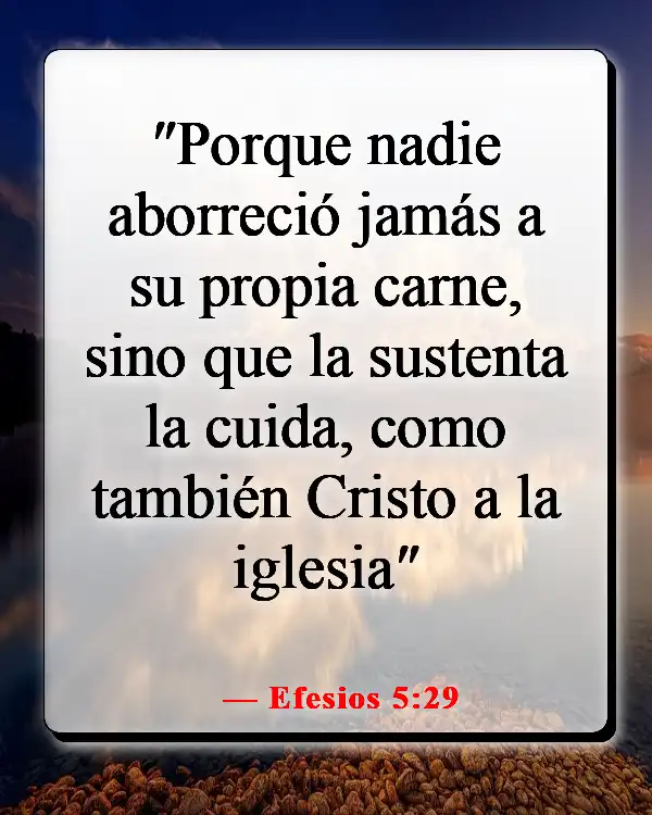 Versículos de la Biblia sobre maltratar a tu esposa (Efesios 5:29)
