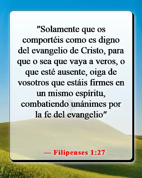 Versículos de la Biblia sobre trabajar juntos como equipo (Filipenses 1:27)