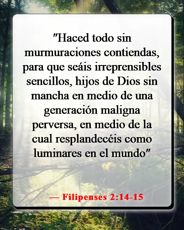 Versículos de la Biblia sobre dar un buen ejemplo (Filipenses 2:14-15)