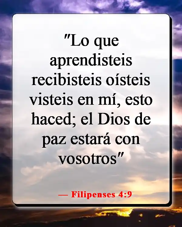 Versículos de la Biblia sobre dar un buen ejemplo (Filipenses 4:9)