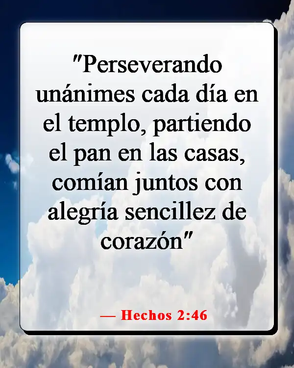 Versículos de la Biblia sobre las familias que adoran juntas (Hechos 2:46)