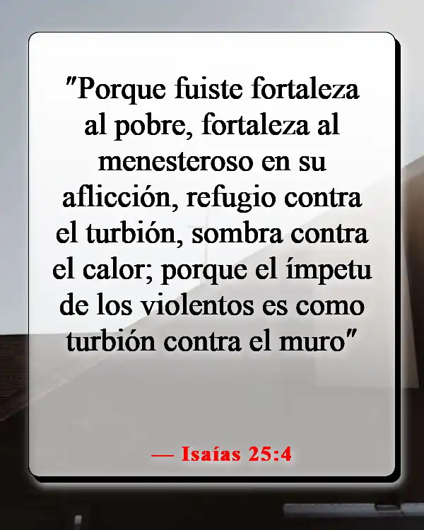 Versículos de la Biblia sobre Dios peleando nuestras batallas (Isaías 25:4)