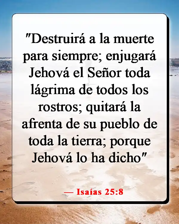 Versículo de la Biblia sobre encontrar paz en la muerte (Isaías 25:8)