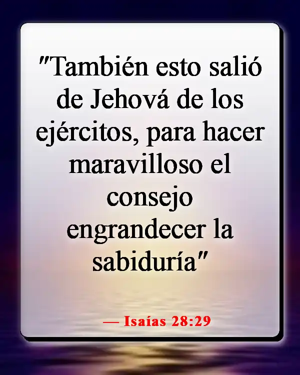 Versículo de la Biblia sobre entregar los problemas a Dios (Isaías 28:29)
