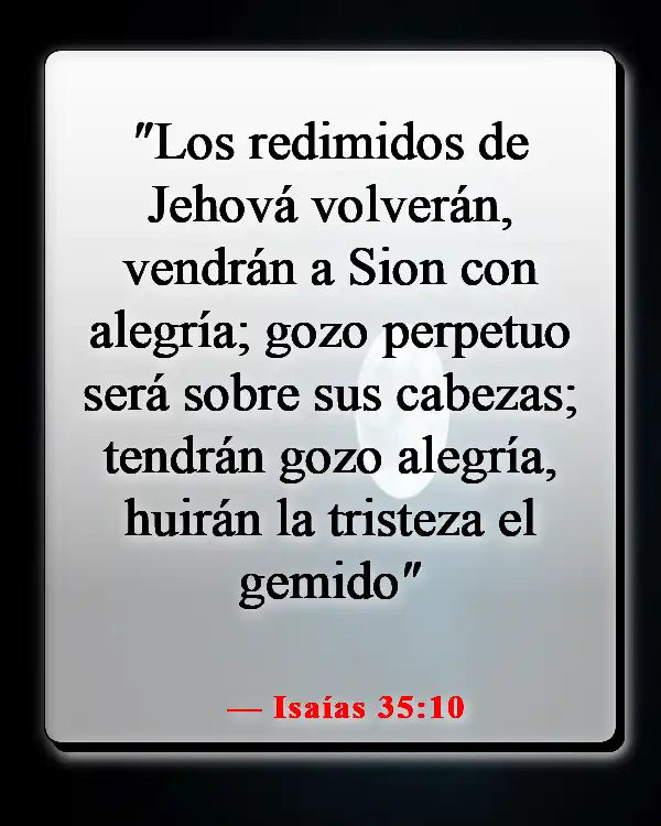 Versículos de la Biblia sobre Dios queriendo lo bueno para nosotros (Isaías 35:10)