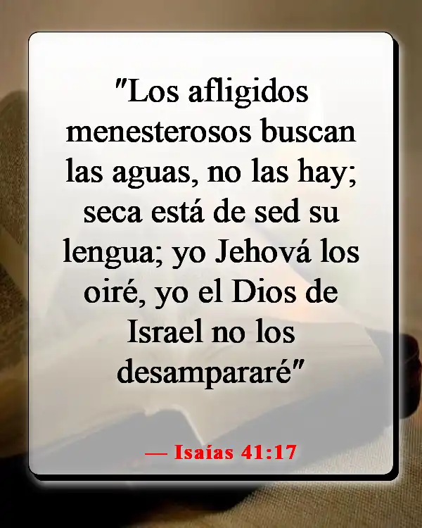 Versículos de la Biblia sobre clamar a Dios por ayuda (Isaías 41:17)