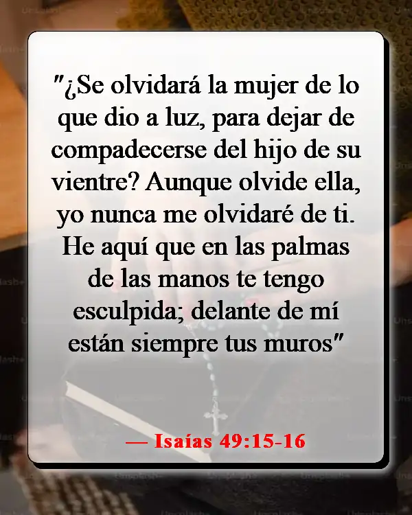 Versículos de la Biblia sobre recordar la fidelidad de Dios (Isaías 49:15-16)