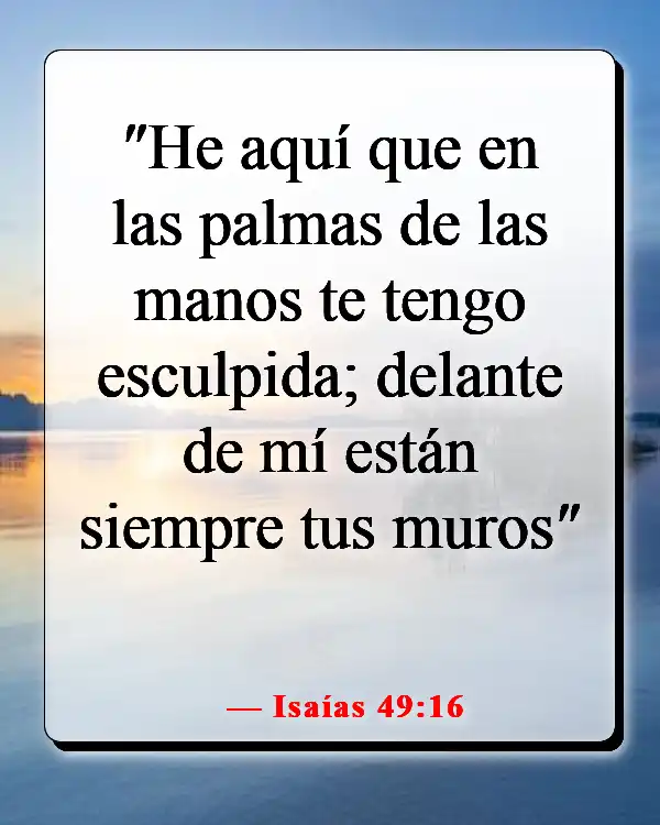 Versículo de la Biblia sobre entregar los problemas a Dios (Isaías 49:16)