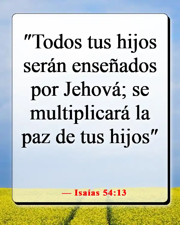 Versículos de la Biblia sobre las familias que adoran juntas (Isaías 54:13)