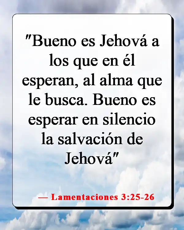 Versículo de la Biblia sobre la paciencia y el tiempo de Dios (Lamentaciones 3:25-26)