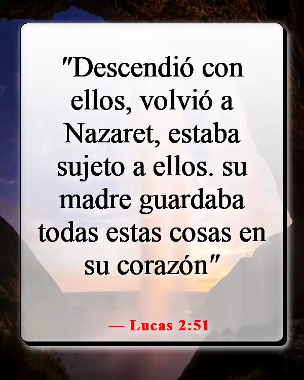 Versículos de la Biblia sobre cuidar primero de tu familia (Lucas 2:51)