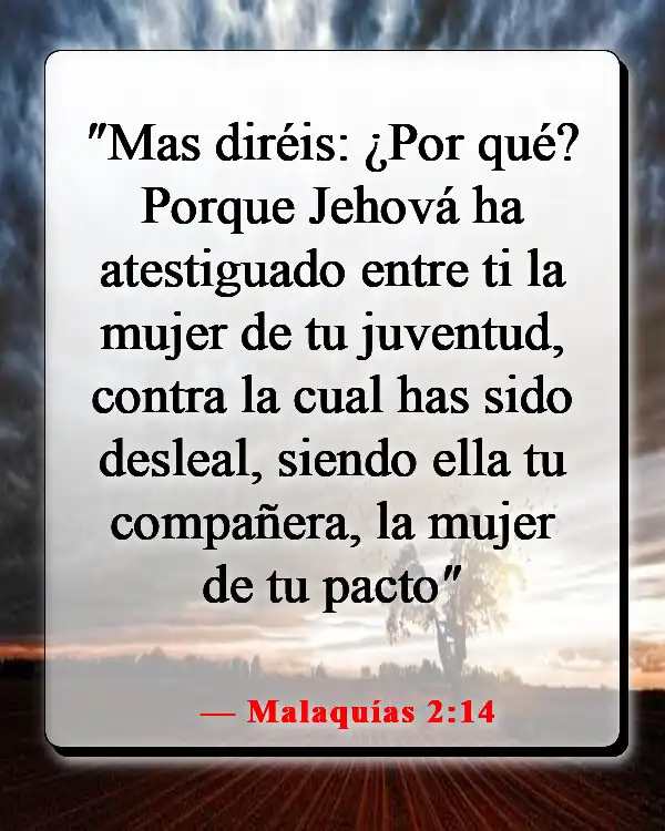 Versículos de la Biblia sobre maltratar a tu esposa (Malaquías 2:14)