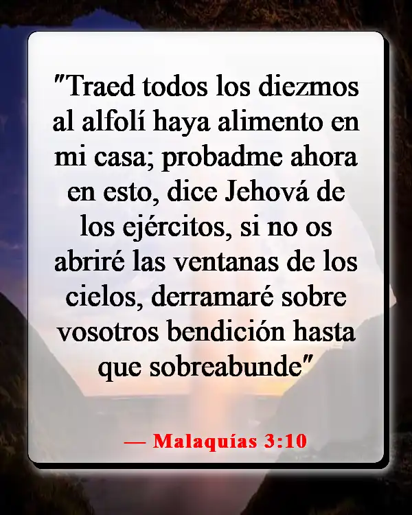 Versículos de la Biblia sobre preocuparse por el dinero (Malaquías 3:10)