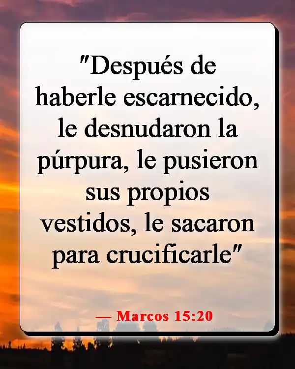Versículos de la Biblia sobre el sufrimiento de Jesús por nuestros pecados (Marcos 15:20)