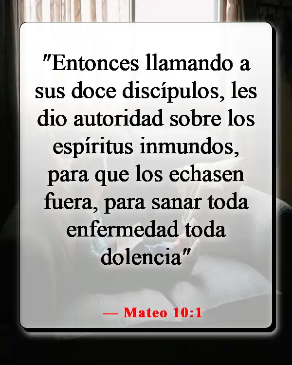 Versículo bíblico sobre luchar contra la enfermedad (Mateo 10:1)