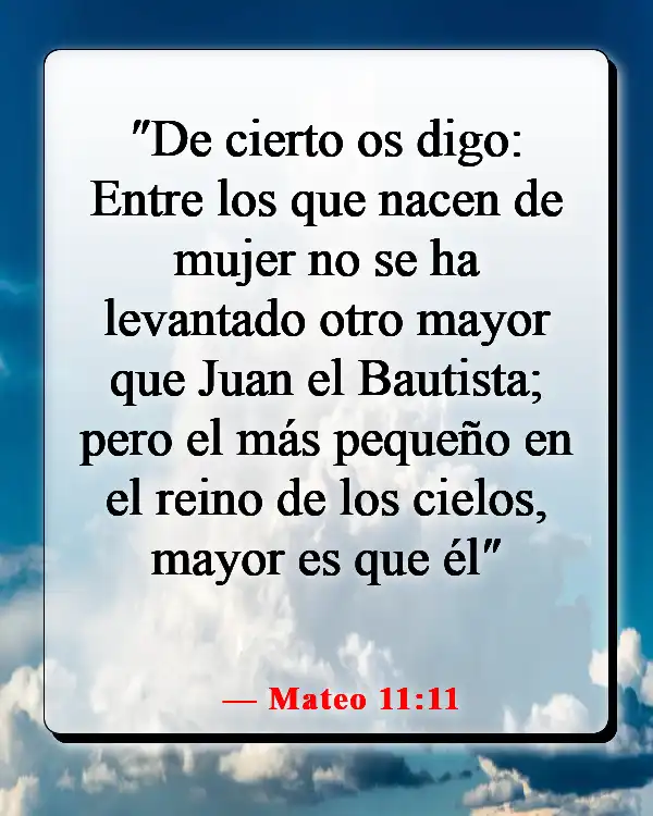 Versículos de la Biblia sobre entrar en el Reino de los Cielos (Mateo 11:11)