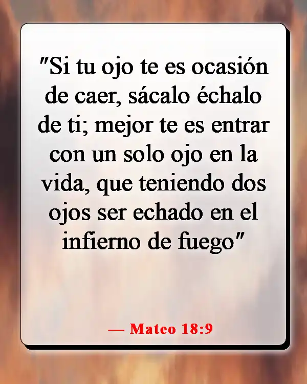 Versículos de la Biblia sobre el cielo y el infierno (Mateo 18:9)