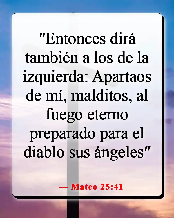 Versículos de la Biblia sobre el cielo y el infierno (Mateo 25:41)