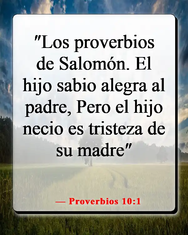 Versículos de la Biblia sobre cuidar primero de tu familia (Proverbios 10:1)