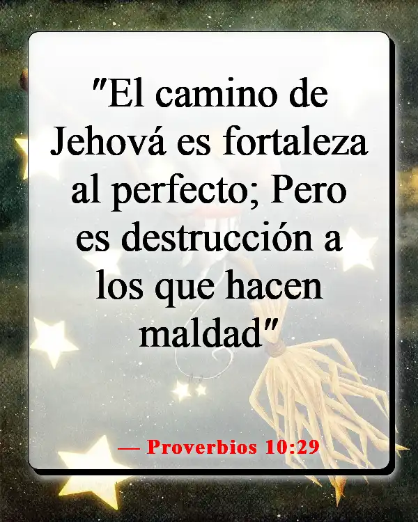 Versículos de la Biblia sobre la destrucción y el fin de los malvados (Proverbios 10:29)