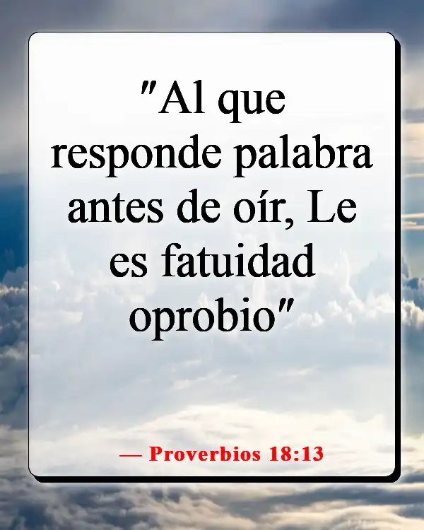 Versículos de la Biblia sobre controlar la lengua (Proverbios 18:13)