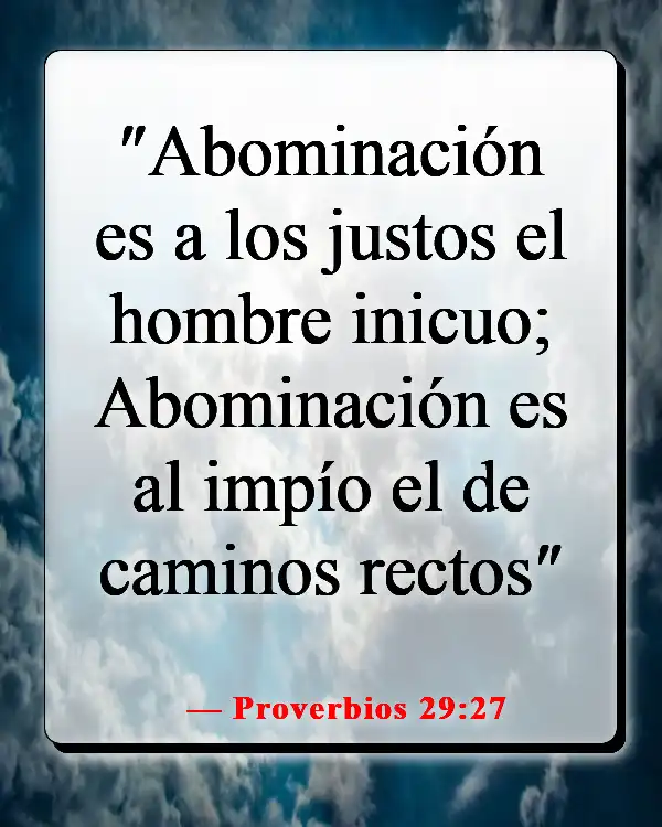 Versículos de la Biblia sobre alejar a personas de tu vida (Proverbios 29:27)