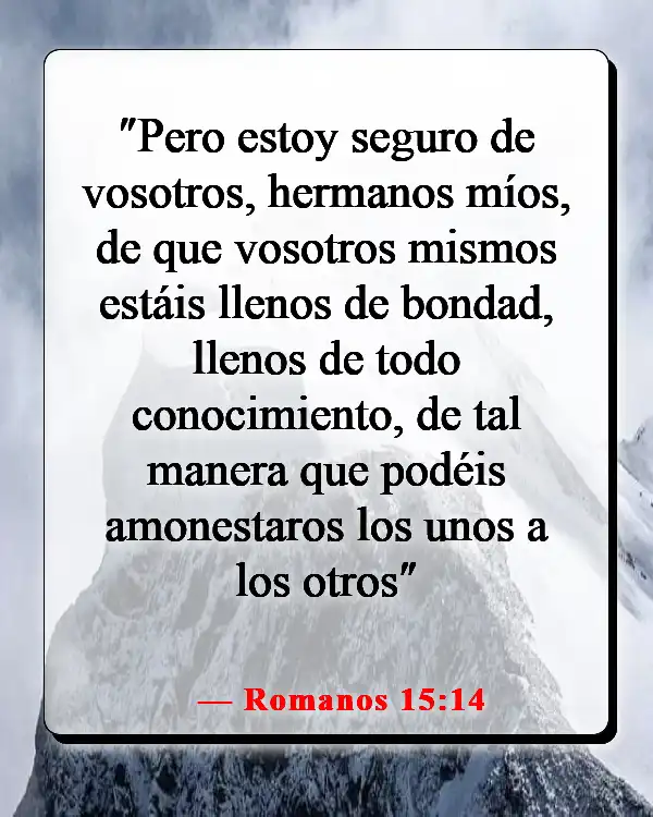 Versículos de la Biblia sobre escuchar tu conciencia (Romanos 15:14)