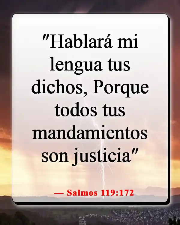 Versículos de la Biblia sobre controlar la lengua (Salmos 119:172)