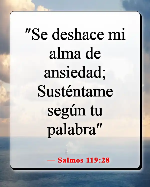 Versículo de la Biblia sobre entregar los problemas a Dios (Salmos 119:28)
