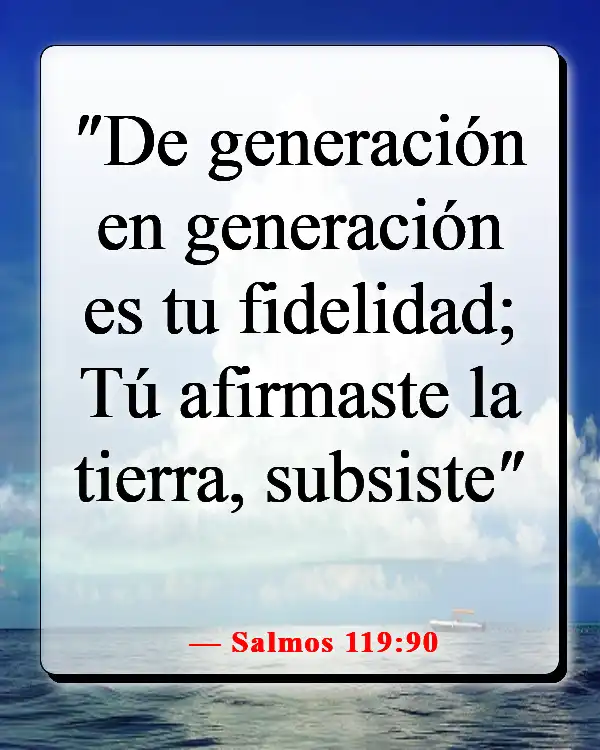 Versículos de la Biblia sobre recordar la fidelidad de Dios (Salmos 119:90)