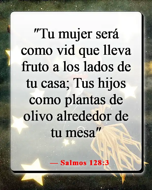 Versículos de la Biblia sobre cuidar primero de tu familia (Salmos 128:3)