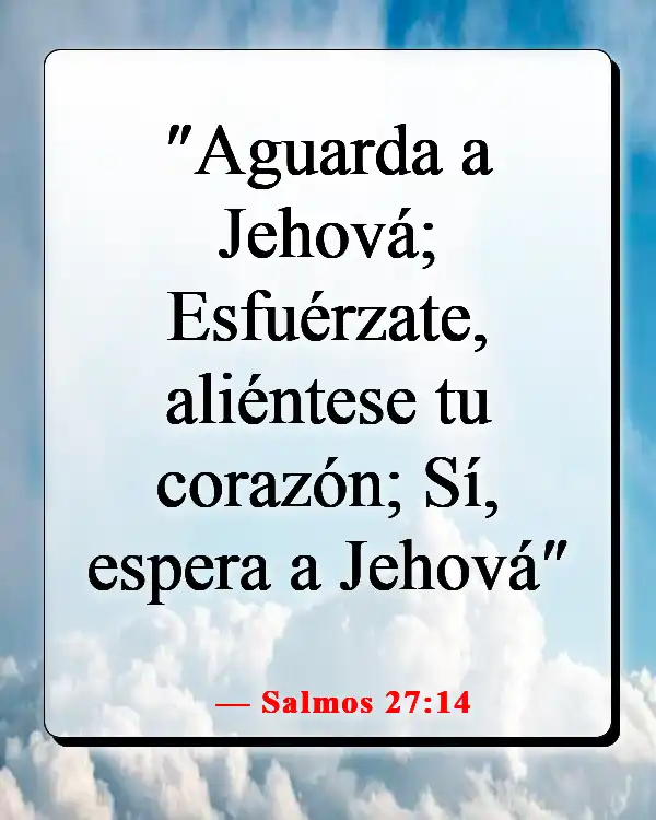 Versículos de la Biblia sobre cuando sientes que quieres rendirte (Salmos 27:14)