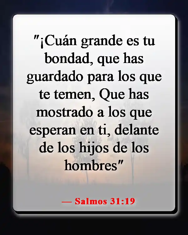 Versículos de la Biblia sobre Dios queriendo lo bueno para nosotros (Salmos 31:19)
