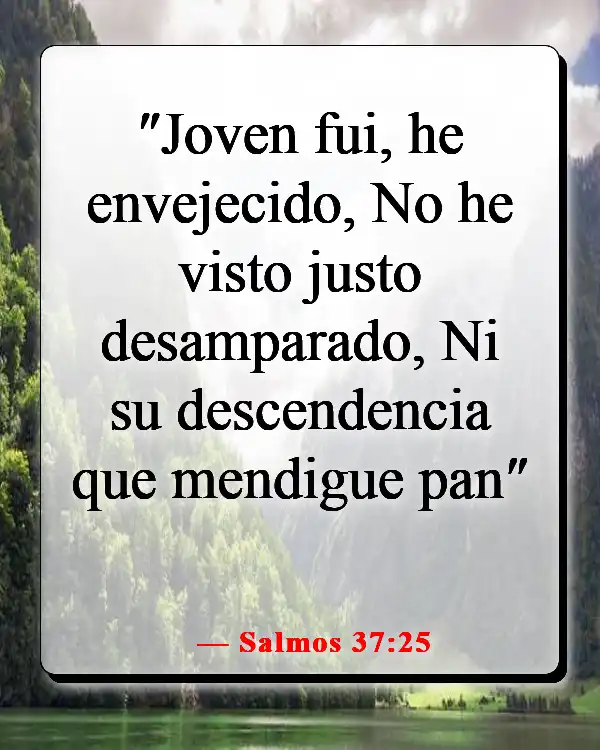 Versículos de la Biblia sobre preocuparse por el dinero (Salmos 37:25)