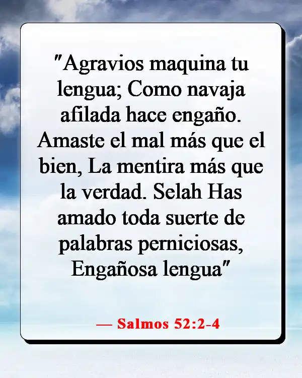 Versículos de la Biblia sobre los mentirosos yendo al infierno (Salmos 52:2-4)