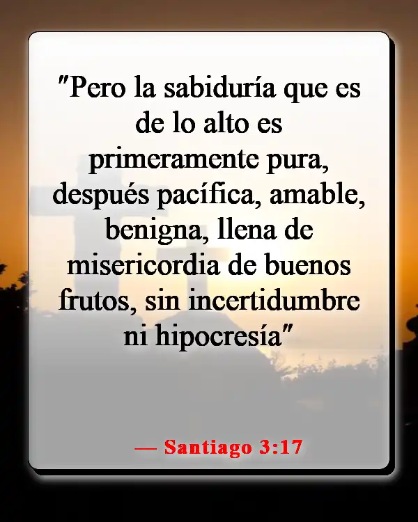 Versículos de la Biblia sobre tomar la decisión correcta (Santiago 3:17)