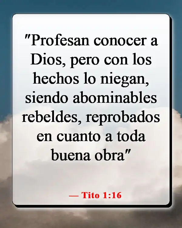 Versículos de la Biblia sobre el diablo disfrazado (Tito 1:16)